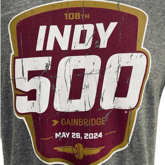 Indy 500 2024 Large T Shirt Graphic Racing Tee Official Gainbridge Triblend - Picture 7 of 8